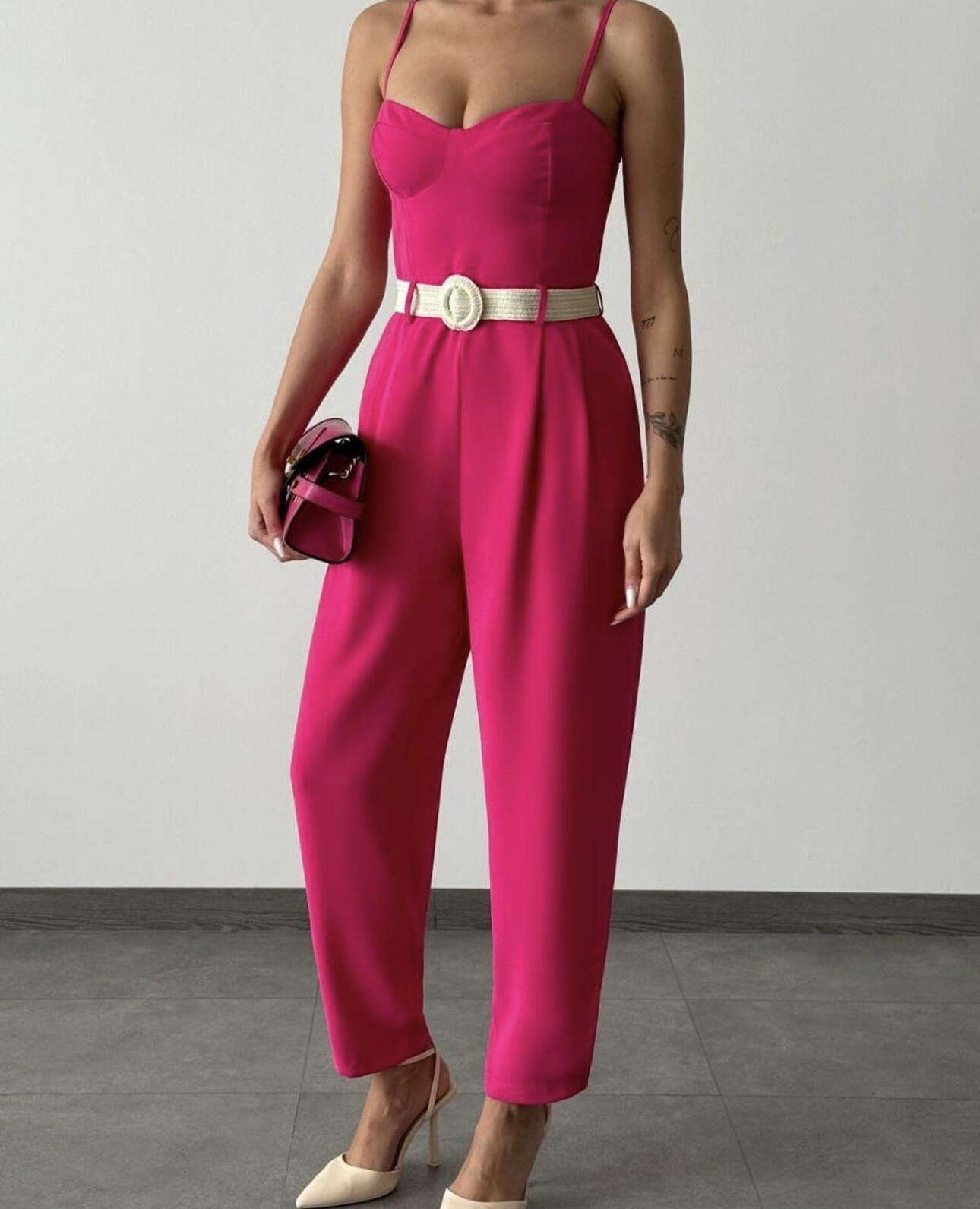Wholesaler MAXMILA PARIS - Model MELINA - Belted Strappy Jumpsuit