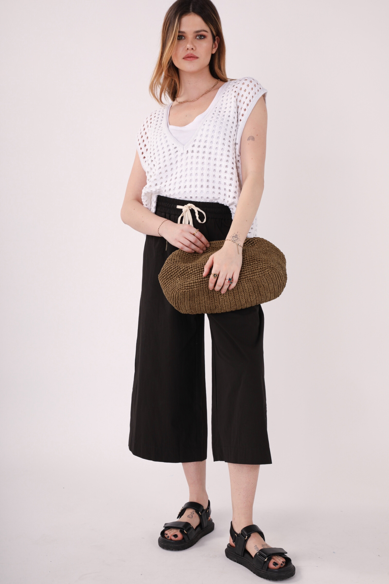 Wholesaler MAXMILA PARIS - Palo Lightweight Oversized Wide Leg Trousers with Elastic Waist