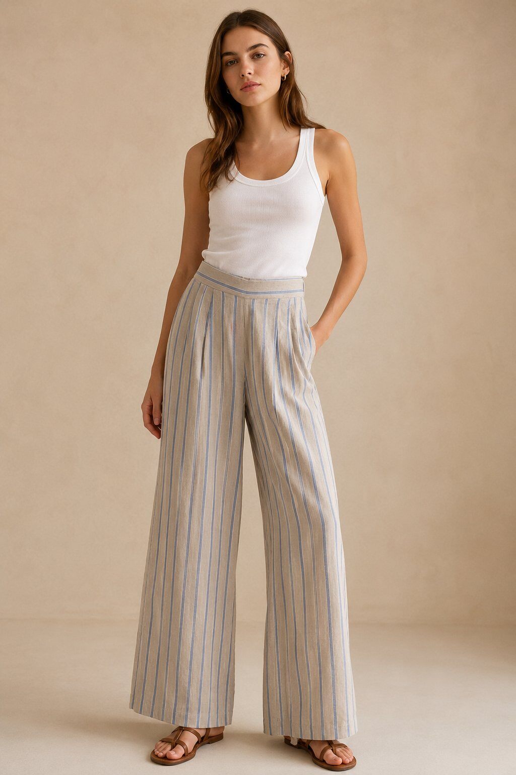 Grossiste MAXMILA PARIS - Pantalon Large Rayé - EVANA