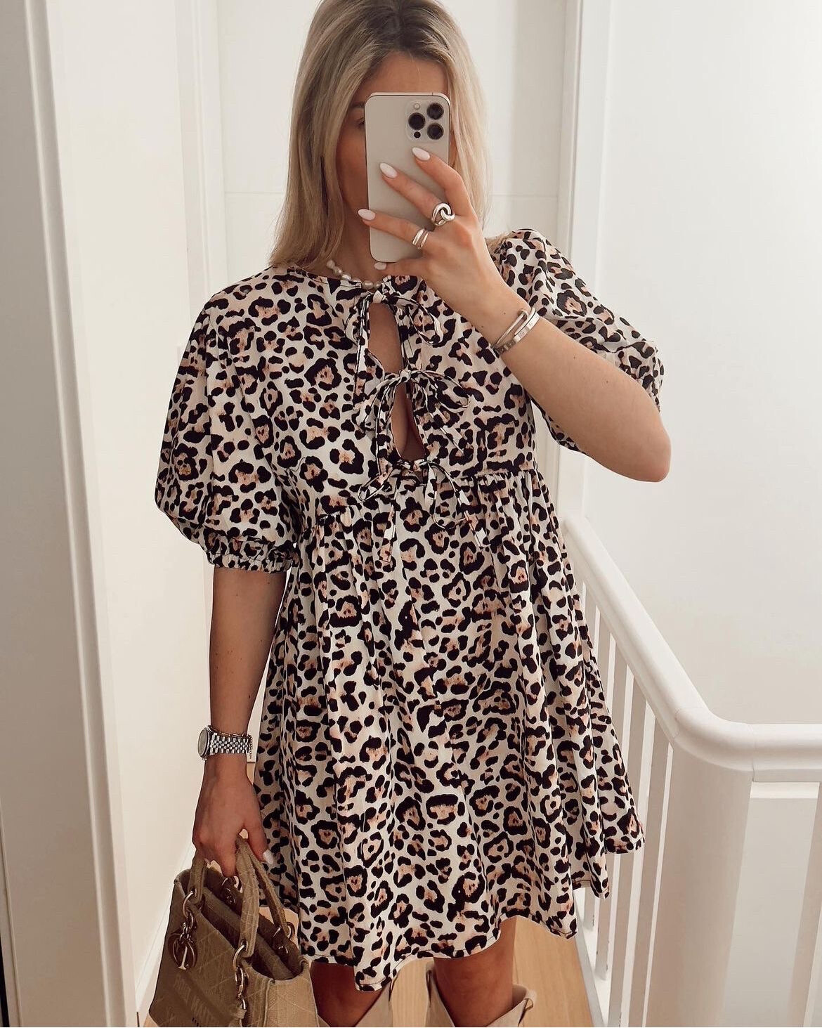 Grossista MAXMILA PARIS - Abito midi con stampa leopardata