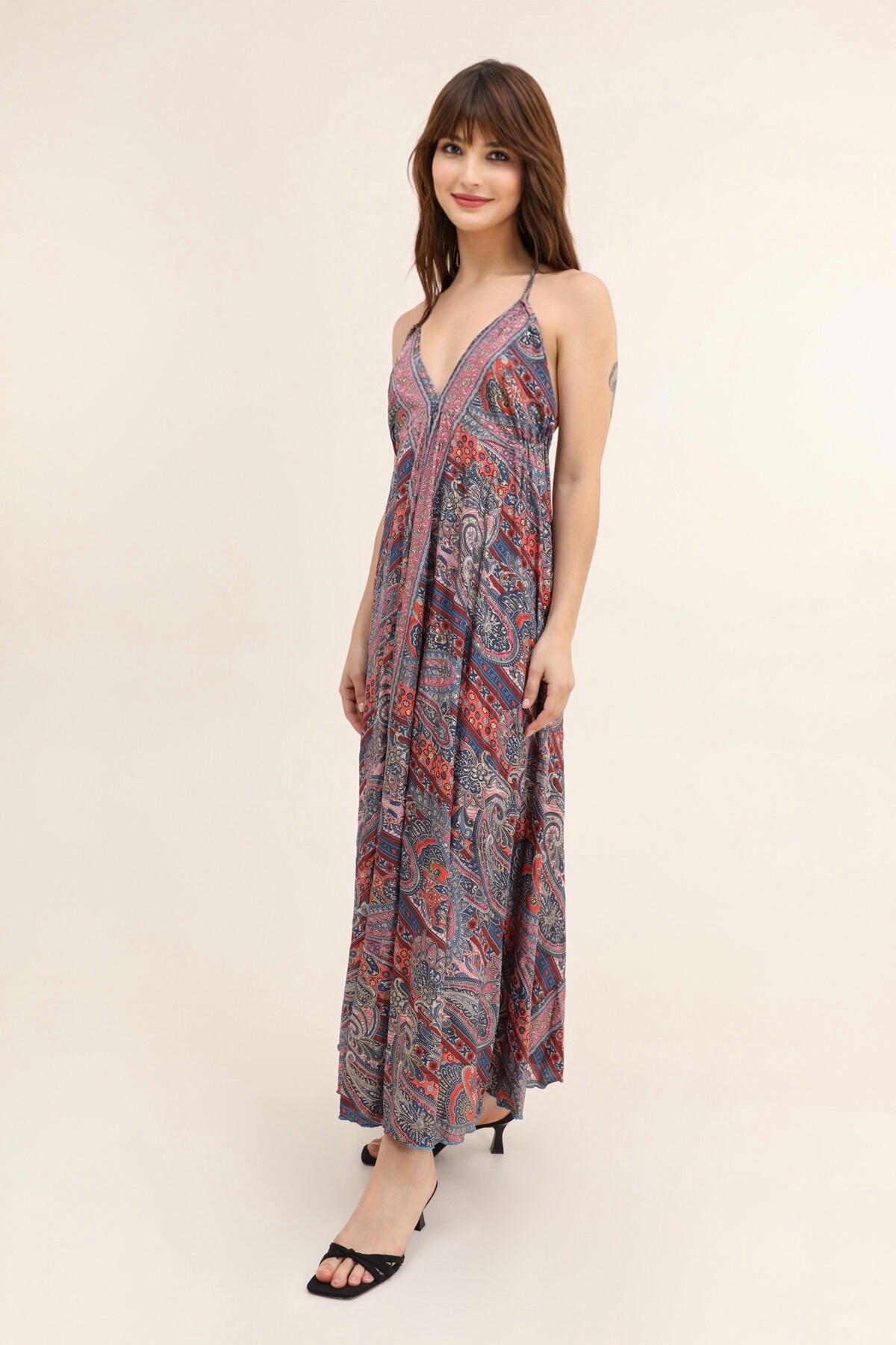 Wholesaler MAXMILA PARIS - Bohemian Printed Dress ROBİN
