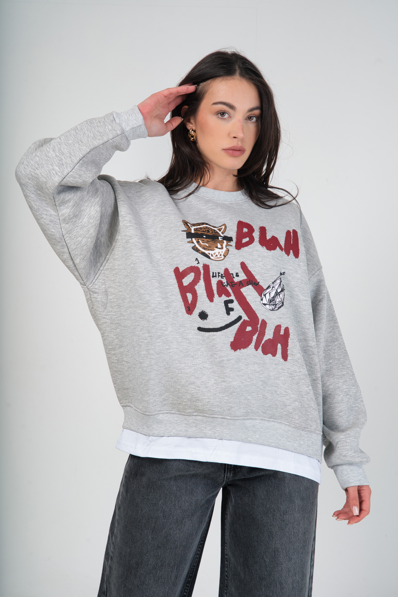 Grossista MAXMILA PARIS - Felpa casual con stampa grafica per donna