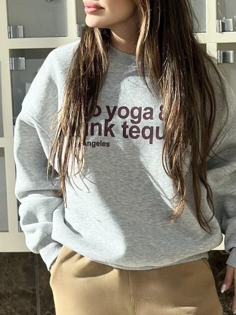 Übergroßes Langarm-Sweatshirt - Grau - 1 - Großformat