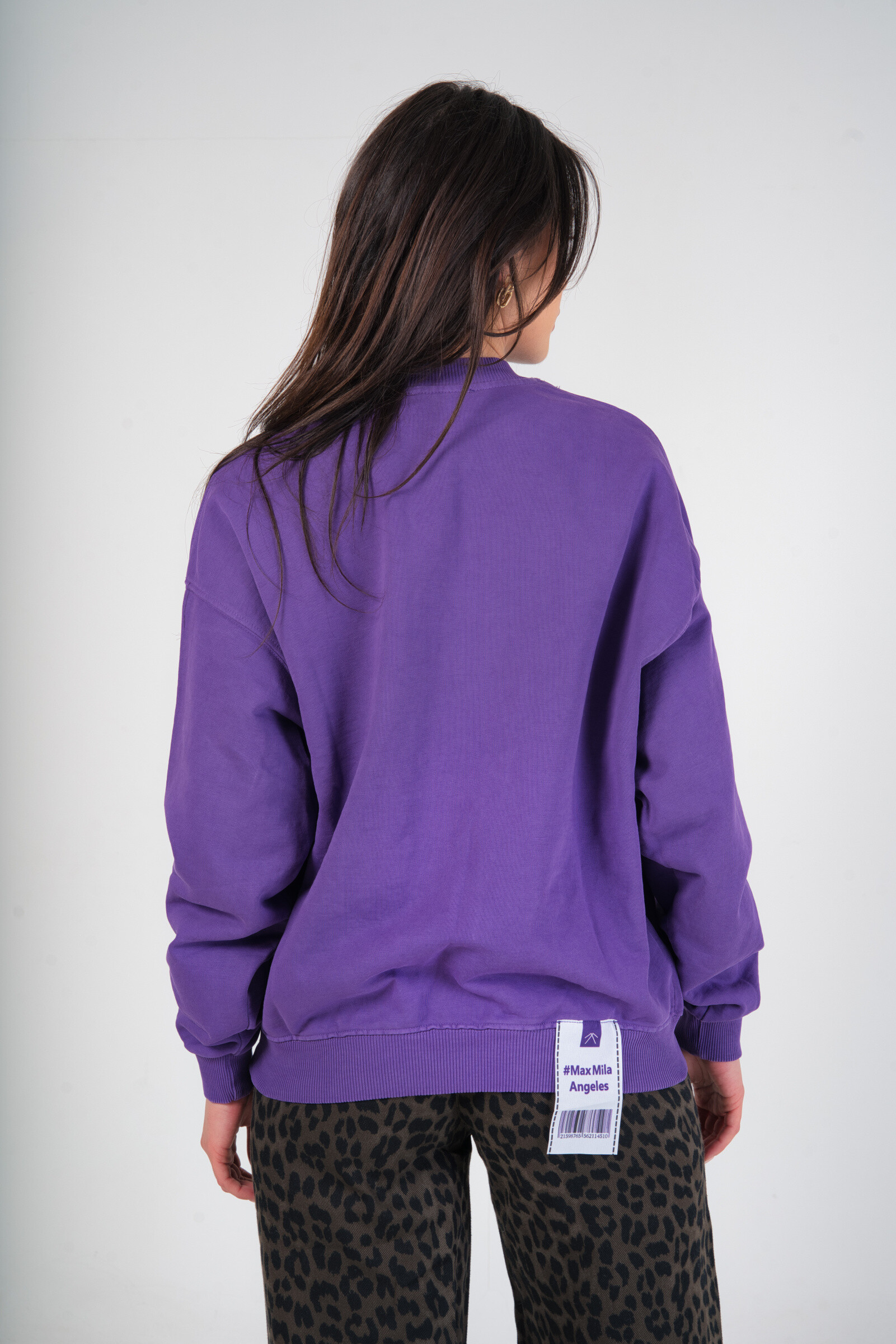Übergroßes Langarm-Sweatshirt - Violett - 3 - Großformat