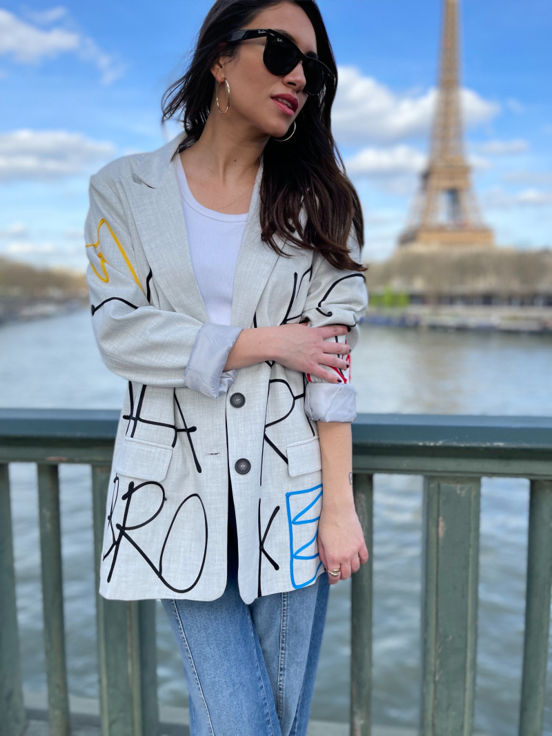 Grossiste MAXMILA PARIS - Blazer imprimée et surdimensionnée - GARCIE