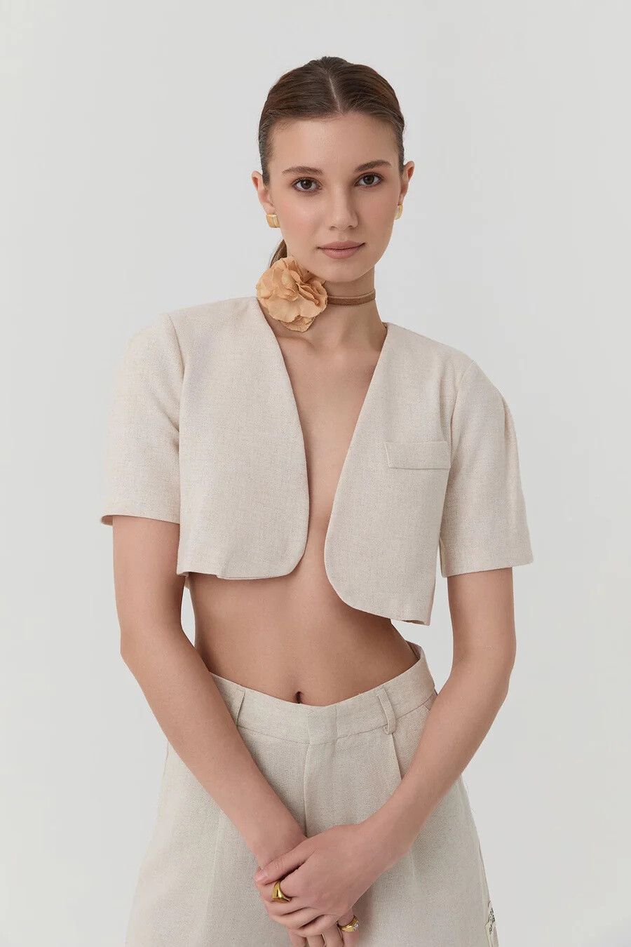 Grossista MAXMILA PARIS - Giacca in Lino a Maniche Corte - Eleganza Naturale