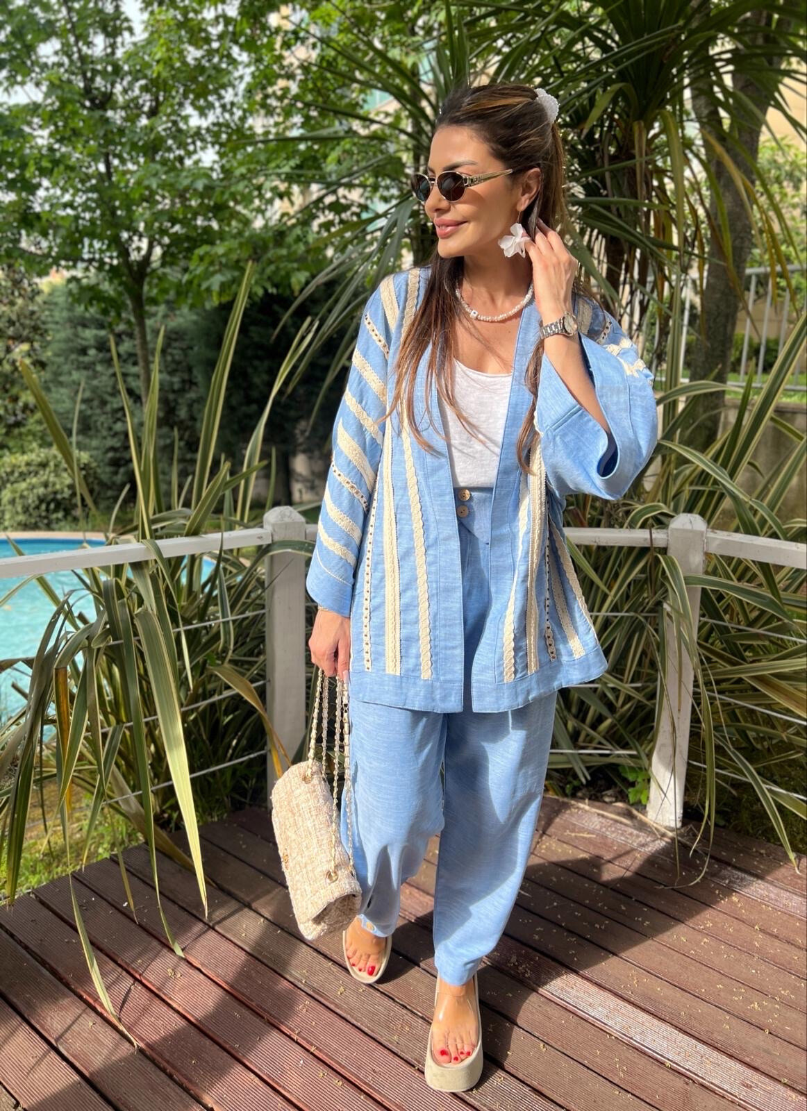 Wholesaler MAXMILA PARIS - Kimono DAREN in 100% cotton with trim