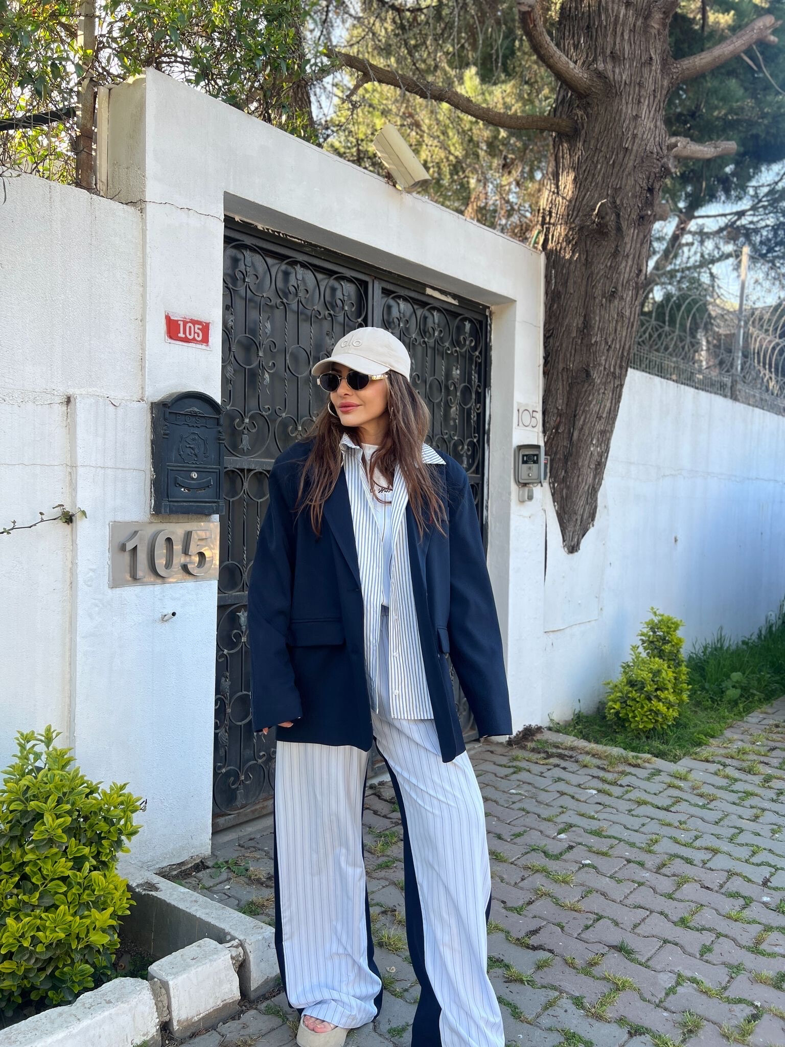 Blazer Jacke Ostin Schneider mit Mustern geschnitten - Marineblau - 2 - Großformat
