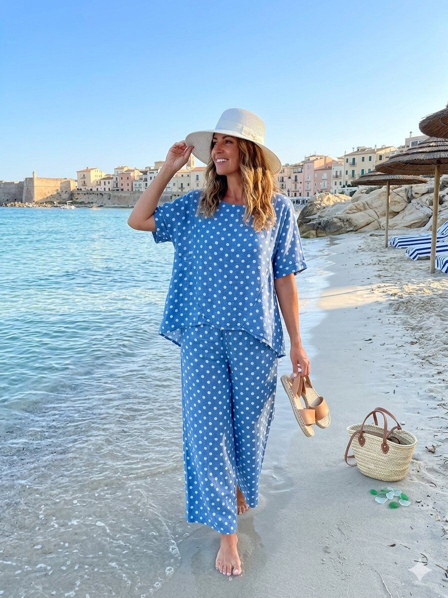 Wholesaler MAY MODA - Printed blouse and pants set