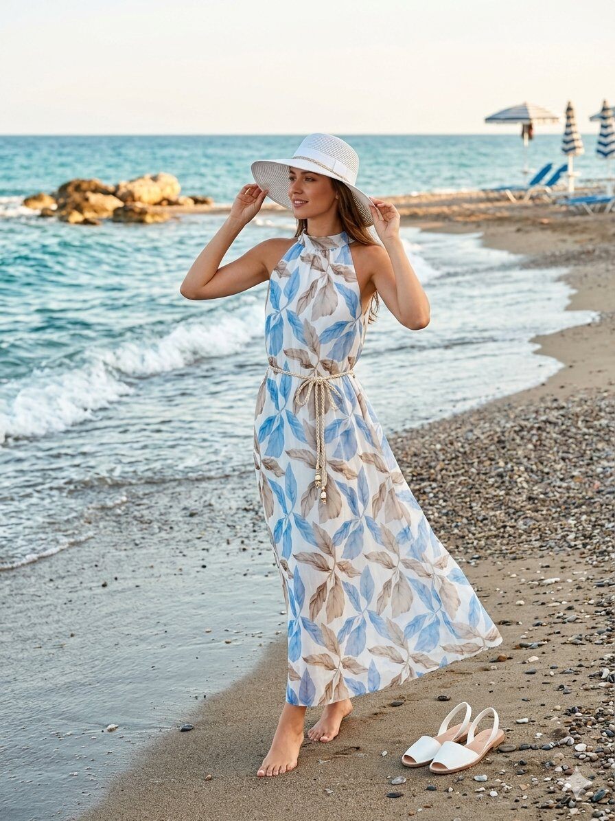 Mayorista MAY MODA - Vestido estampado de tejido lurex