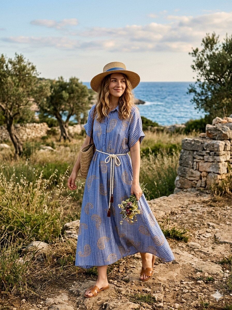 Mayorista MAY MODA - Vestido camisero estampado con cinturón