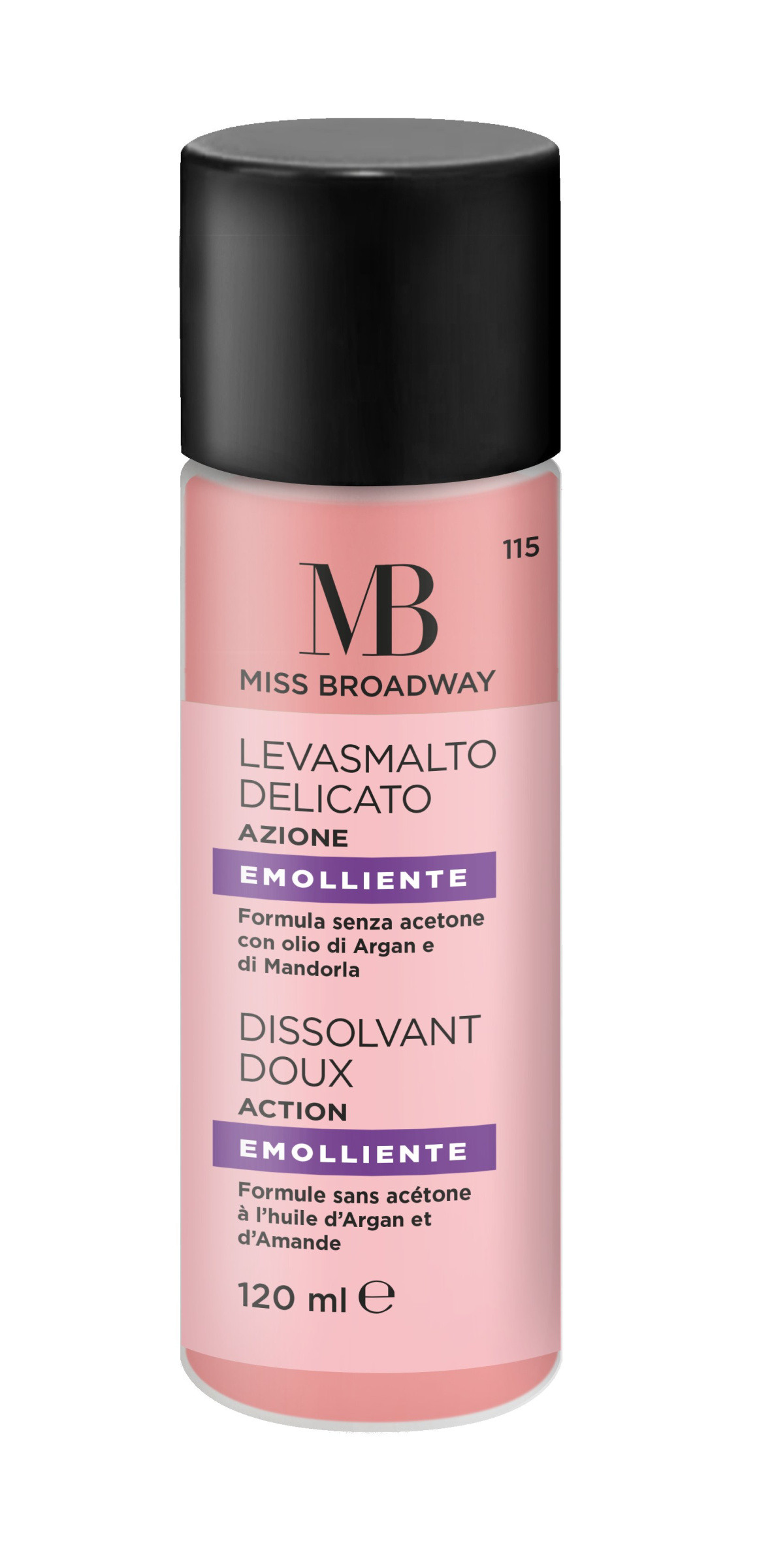 Großhändler MB MILANO - Nagellackentferner - MB Milano - ROSA - 120 ml - acetonfrei / pflegend - PCB x6 - hergestellt in Italien