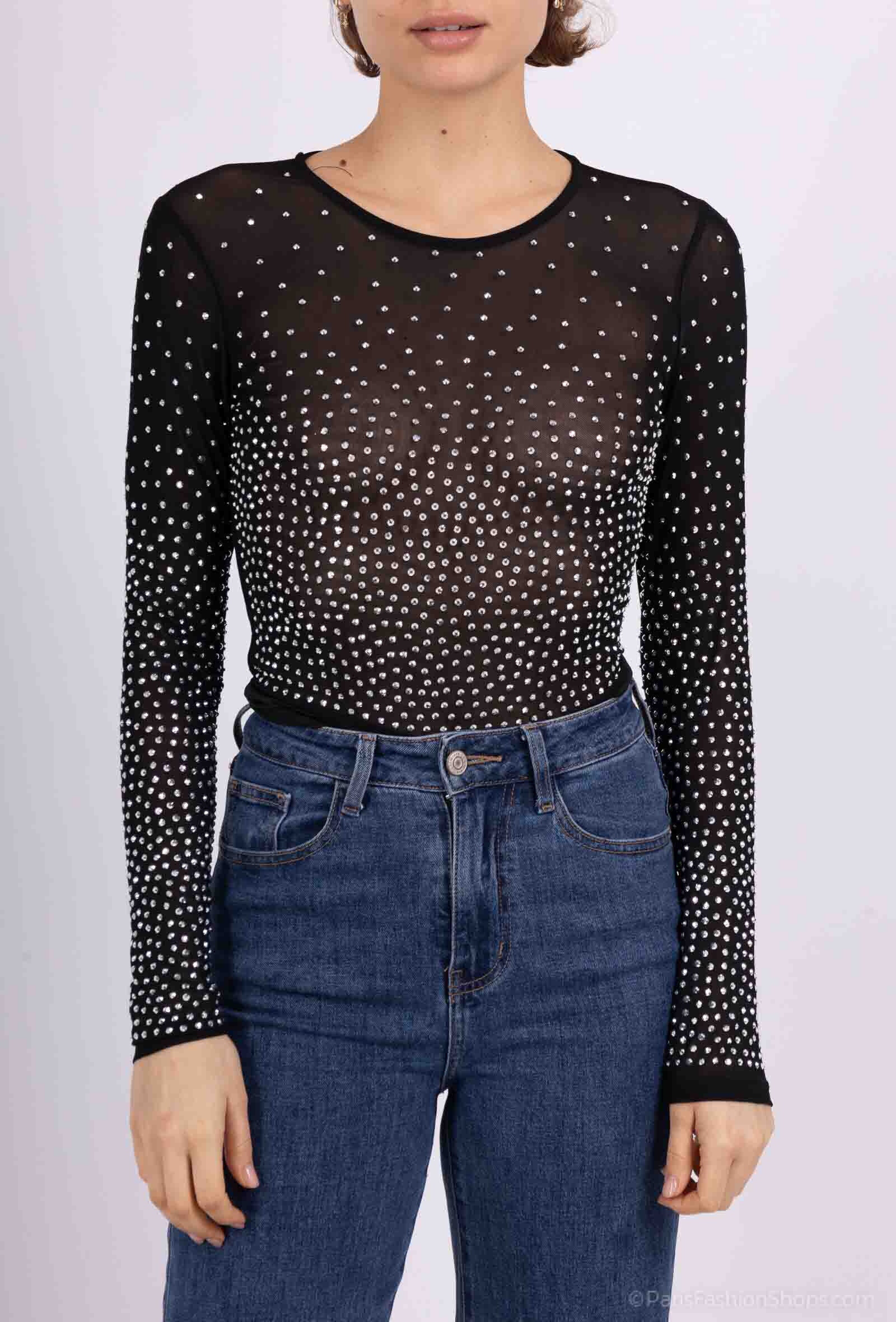 Grossista Melena Diffusion - Body trasparente con strass