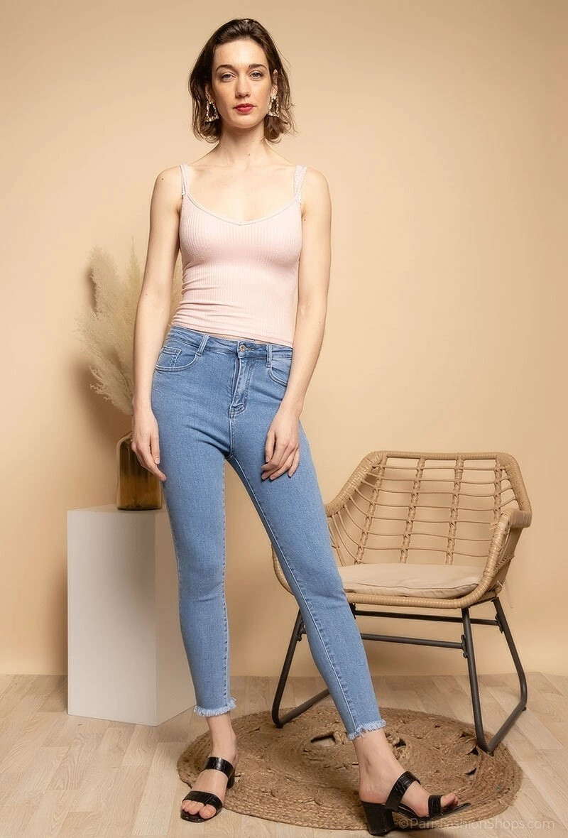 Grossiste Melena Diffusion - Jeans skinny à bords bruts