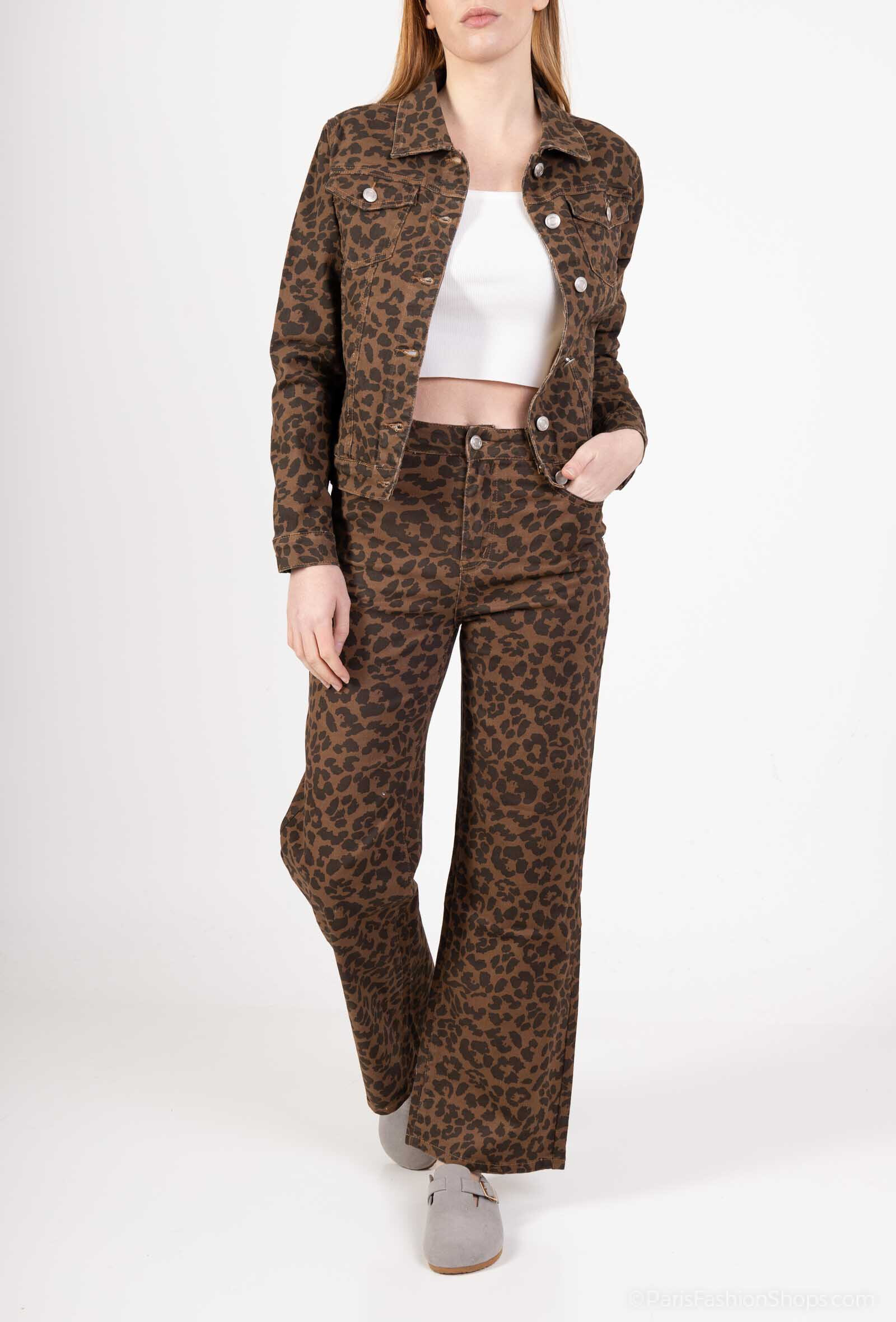 Grossiste Melena Diffusion - Jeans imprimé leopard