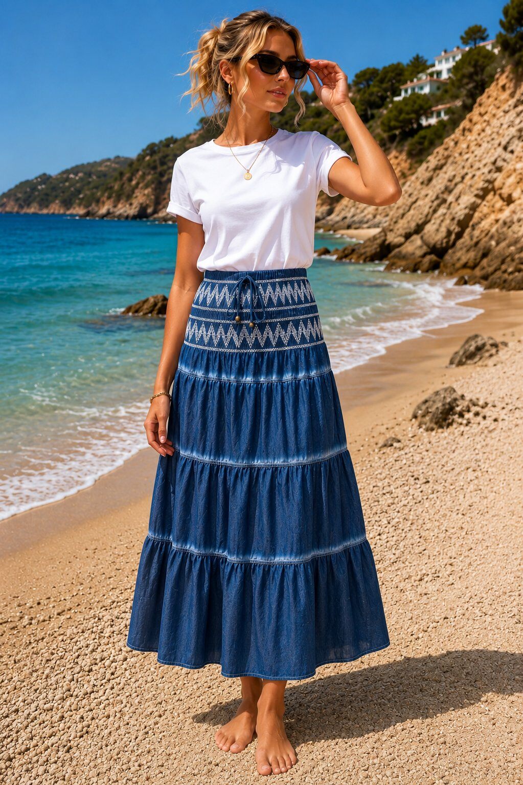 Wholesaler Alina - Embroidered cotton skirt