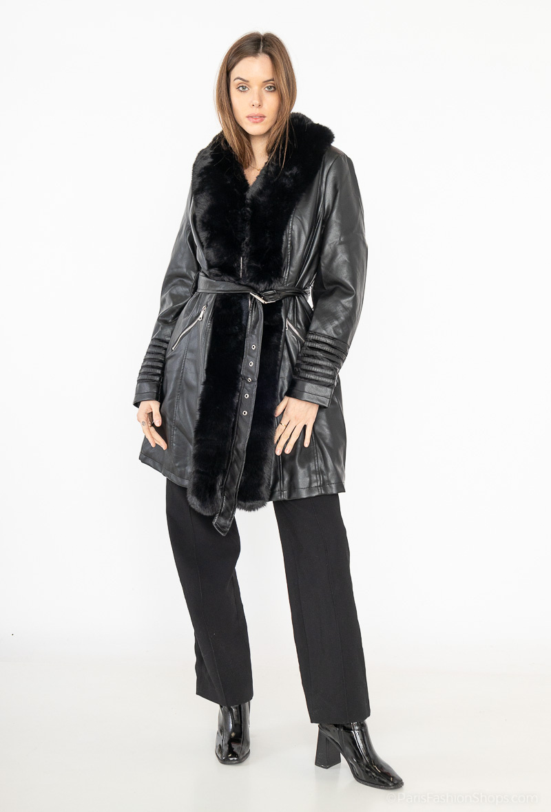 Grossiste Melena Diffusion - veste en fausse cuir.