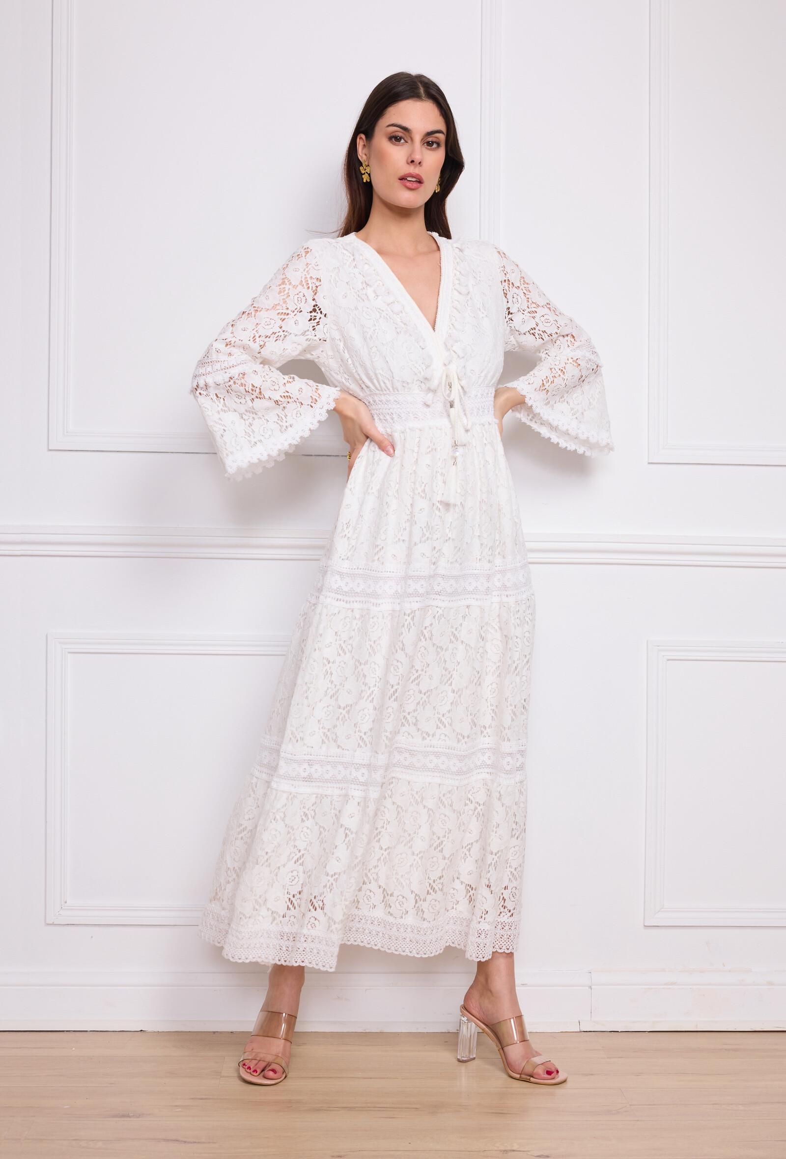 Grossiste Melena Diffusion - Robe Longue Dentelle Bohème