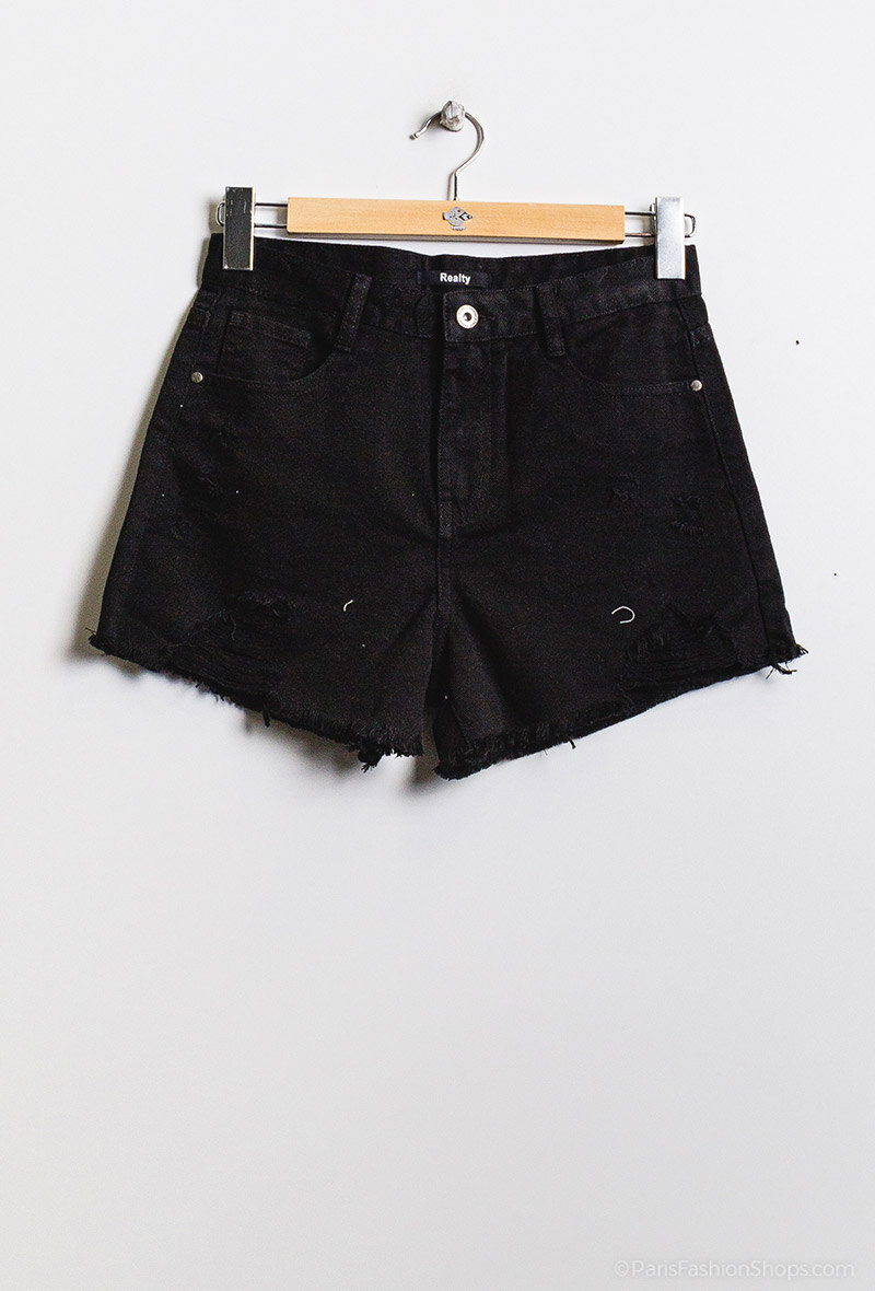 Großhändler Melena Diffusion - Zerrissene Jeans-Mini-Shorts