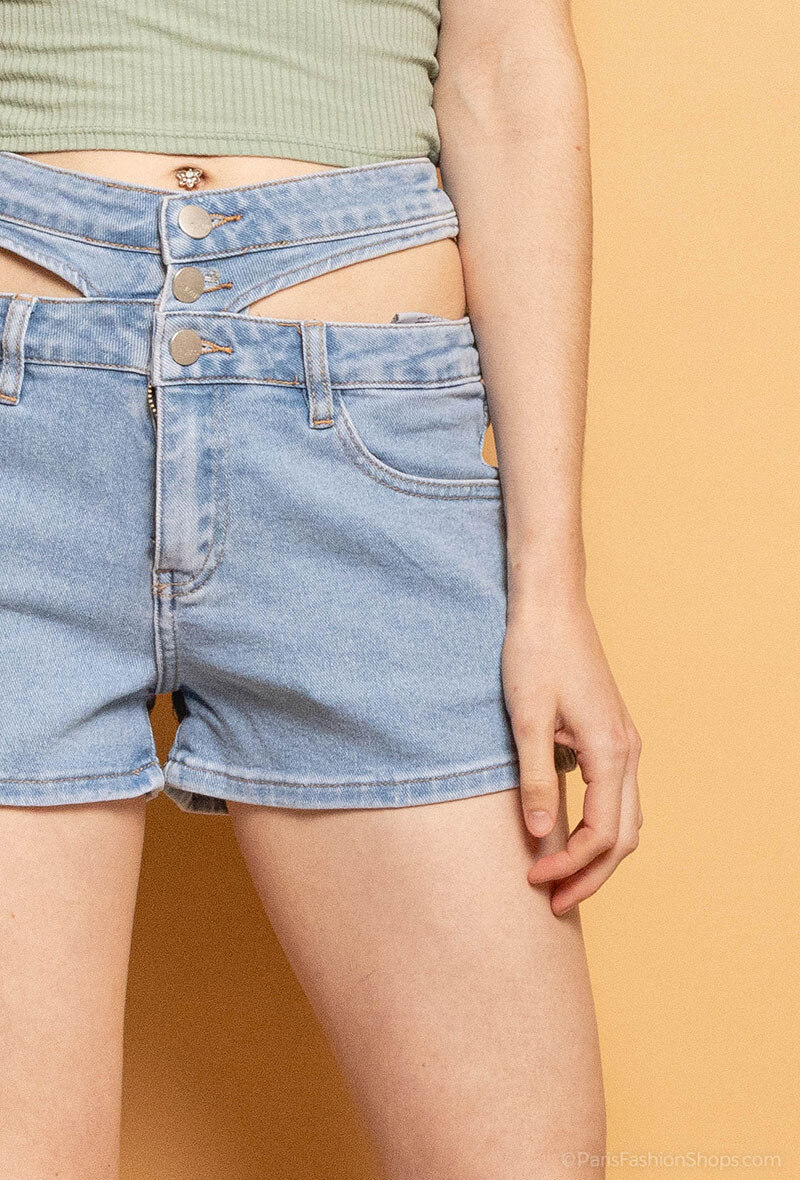 Großhändler Melena Diffusion - Kurze Jeans mit Öffnungen