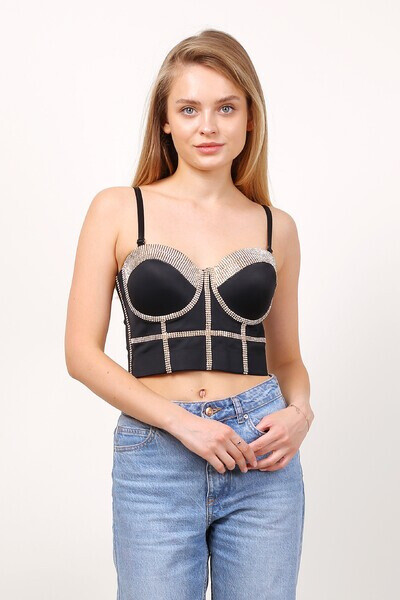 Grossiste Melena Diffusion - Corset Crop Top Sequin