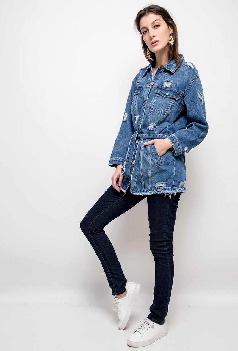 Grossiste Melena Diffusion - Veste déchirée en jean