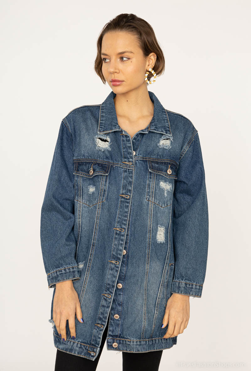 Grossiste Melena Diffusion - Veste déchirée en jean