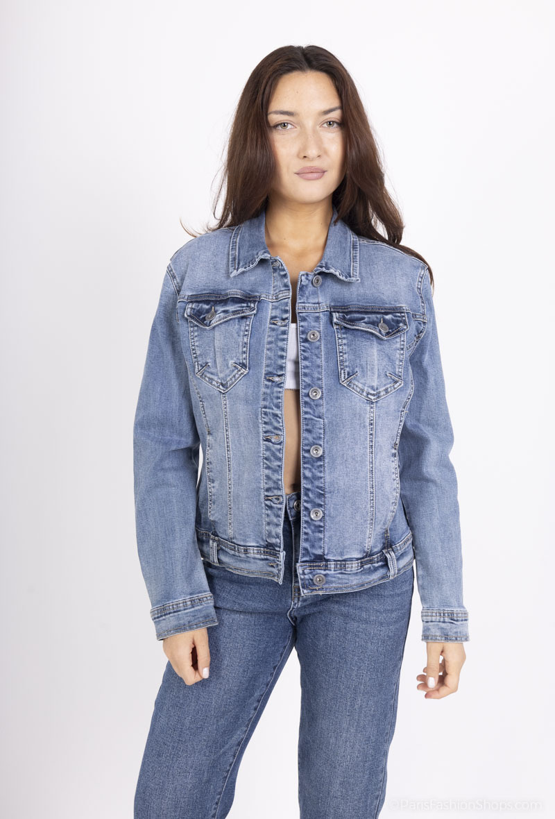 Grossiste Melena Diffusion - Veste en jeans grande taille