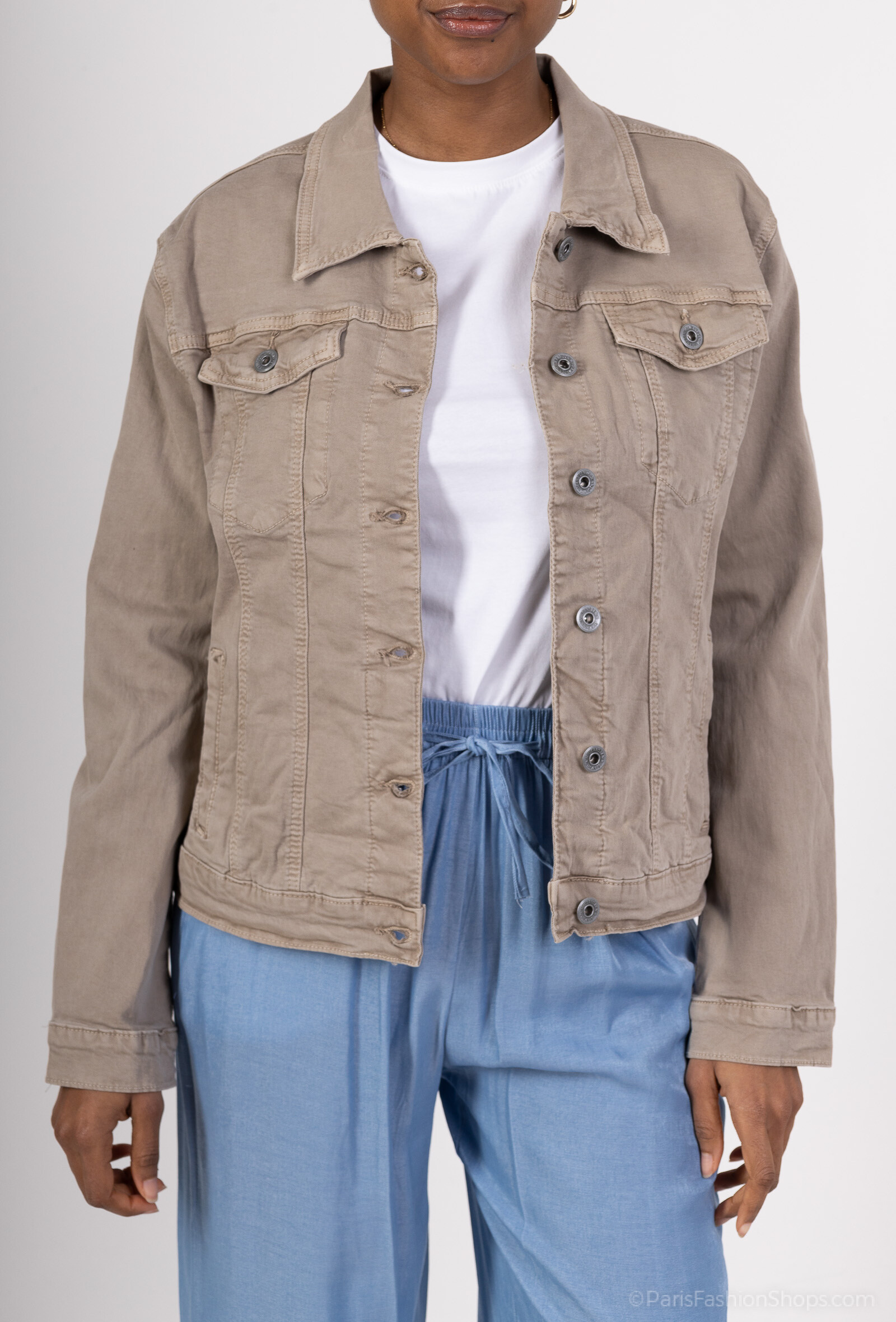 Mayorista Melena Diffusion - Chaqueta de jeans de tamaño estirado