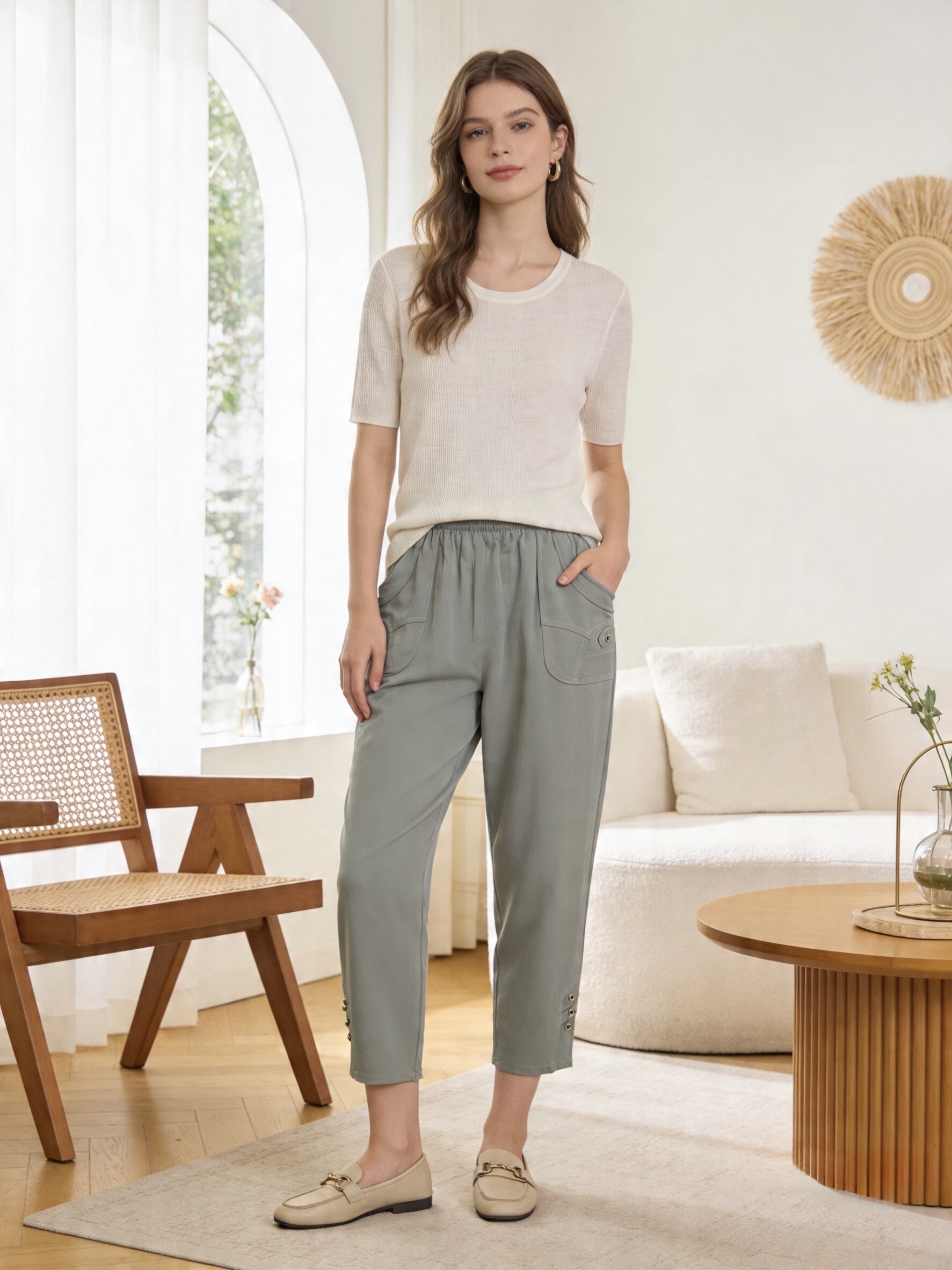 Großhändler MELILA - Polyester-Caprihose