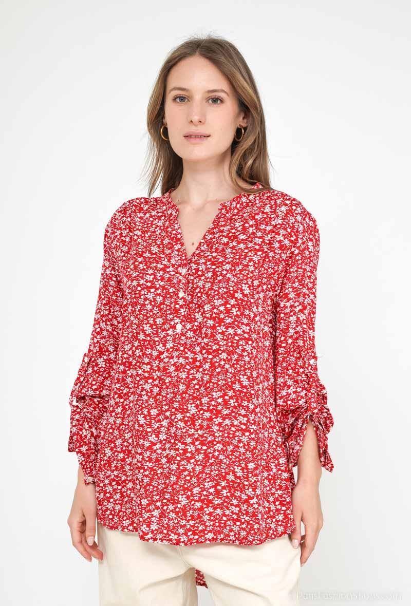 Grossiste Melya Melody - Blouse boutonnée imprimée