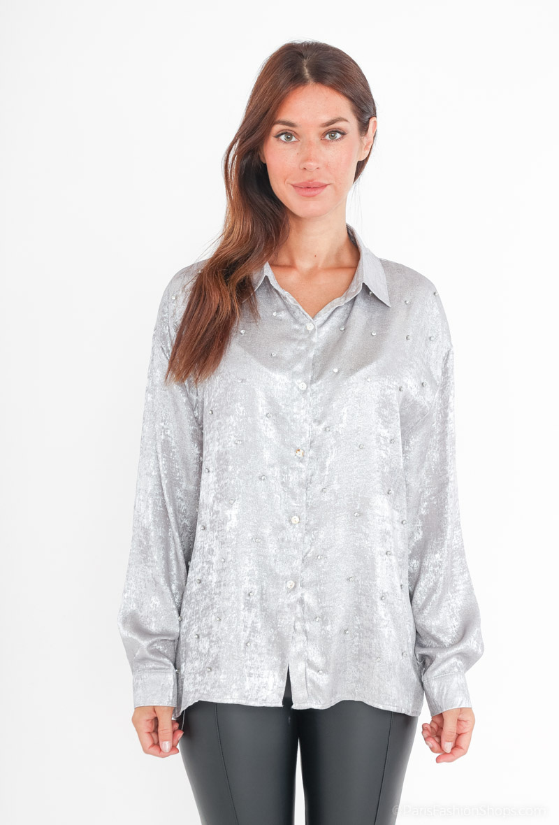 Großhändler Melya Melody - Strass-HEMD