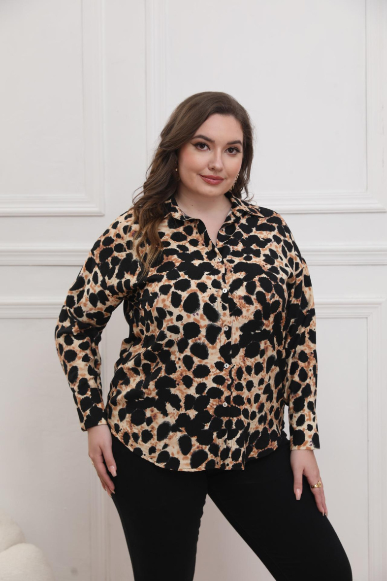 Camisa estampado leopardo Talla grande - Image 4