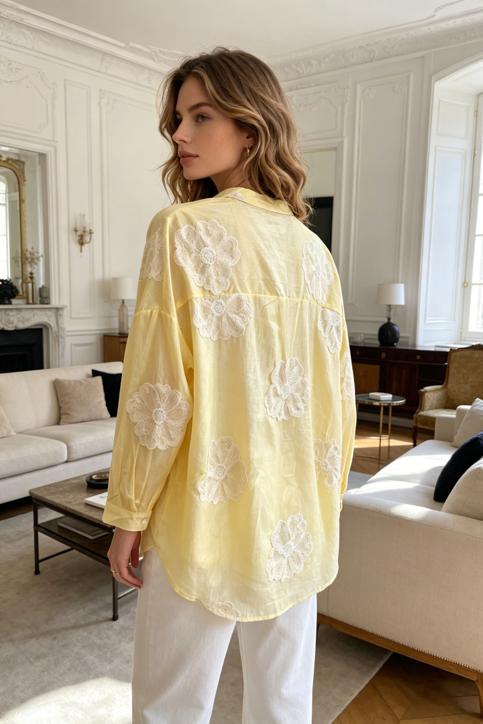 Flowy embroidered blouse with balloon sleeves - Image 15