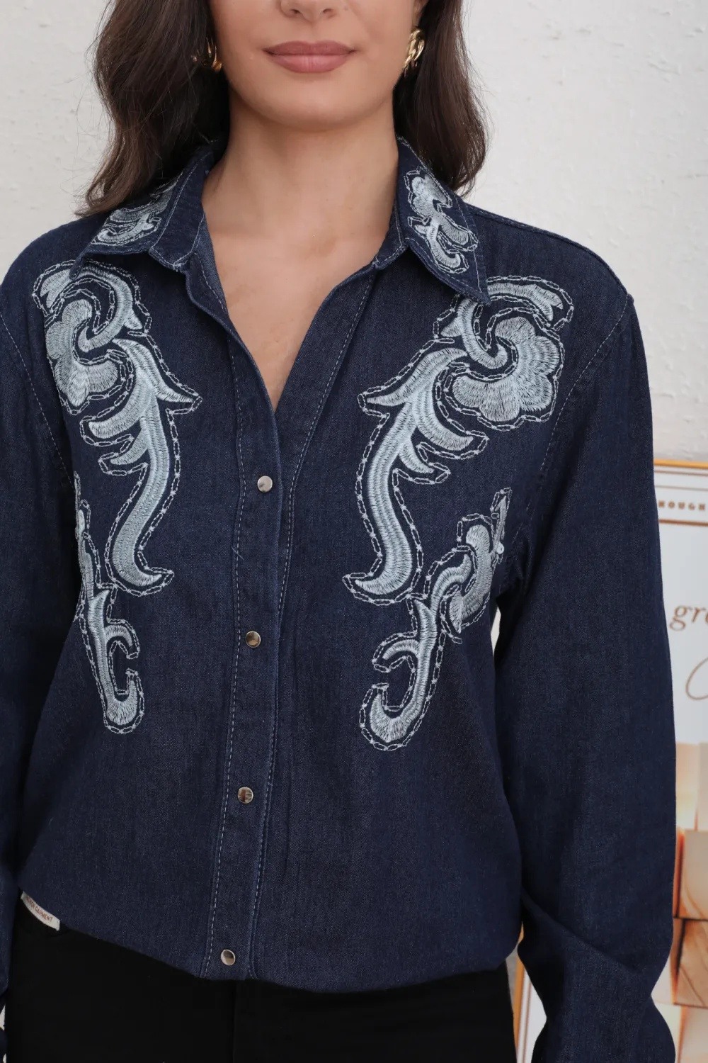Blouse Jeans à motif brodé - Image 8