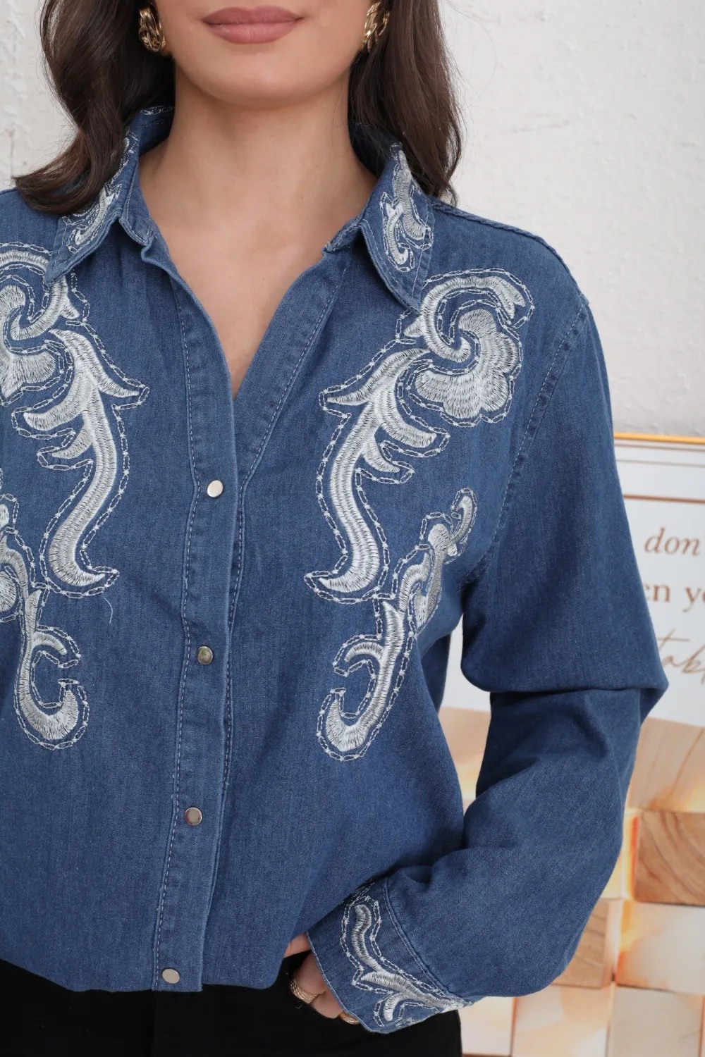 Blouse Jeans à motif brodé - Image 7