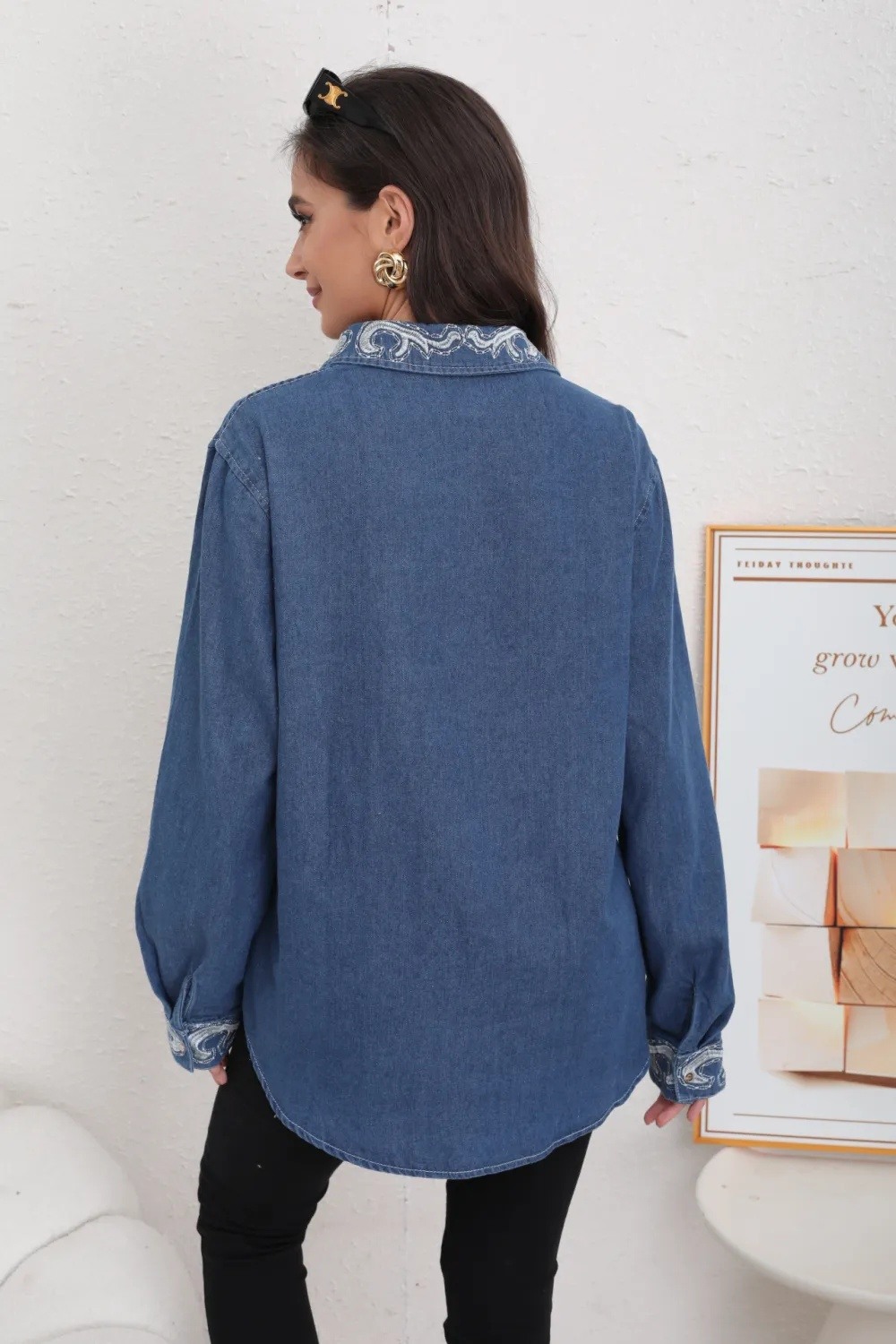 Blouse Jeans à motif brodé - Image 9