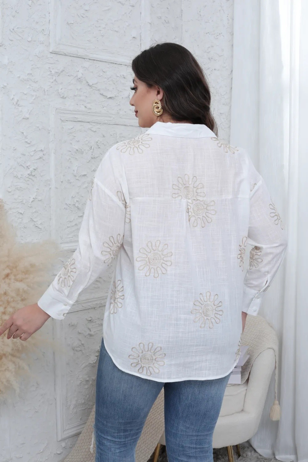 Chemise brodée Grande taille - Image 11