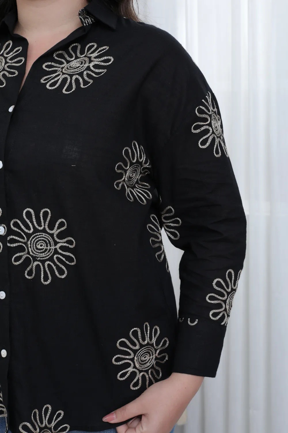 Chemise brodée Grande taille - Image 8