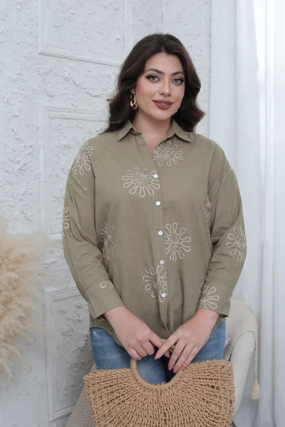 Chemise brodée Grande taille - Image 3