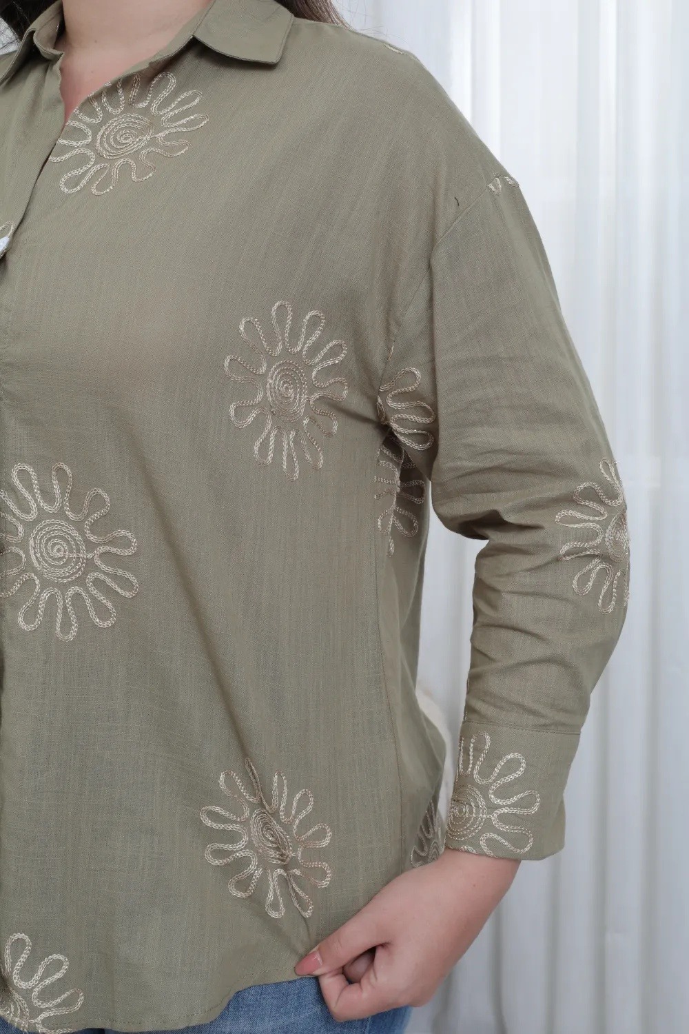 Chemise brodée Grande taille - Image 7