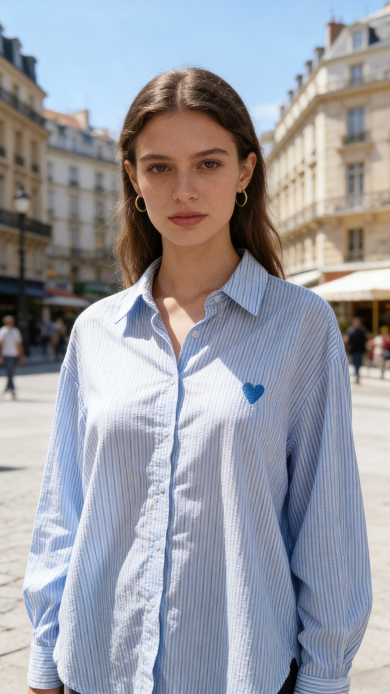 Striped shirt with Heart embroidery - Image 4