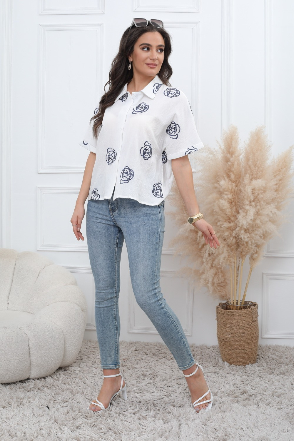 Camicia ricamata floreale - Image 3