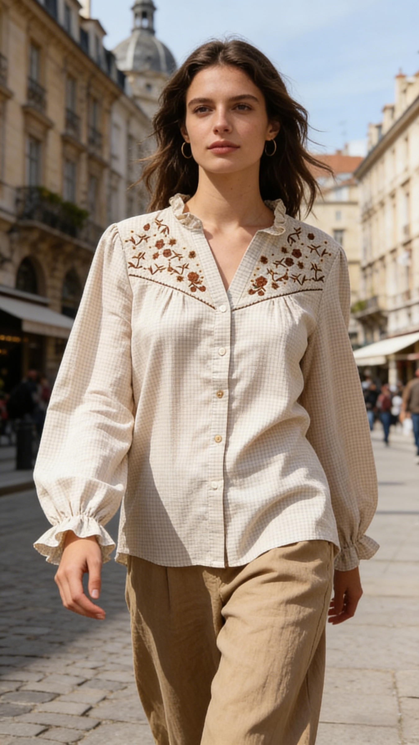 Camisa a cuadros bordada - Image 4