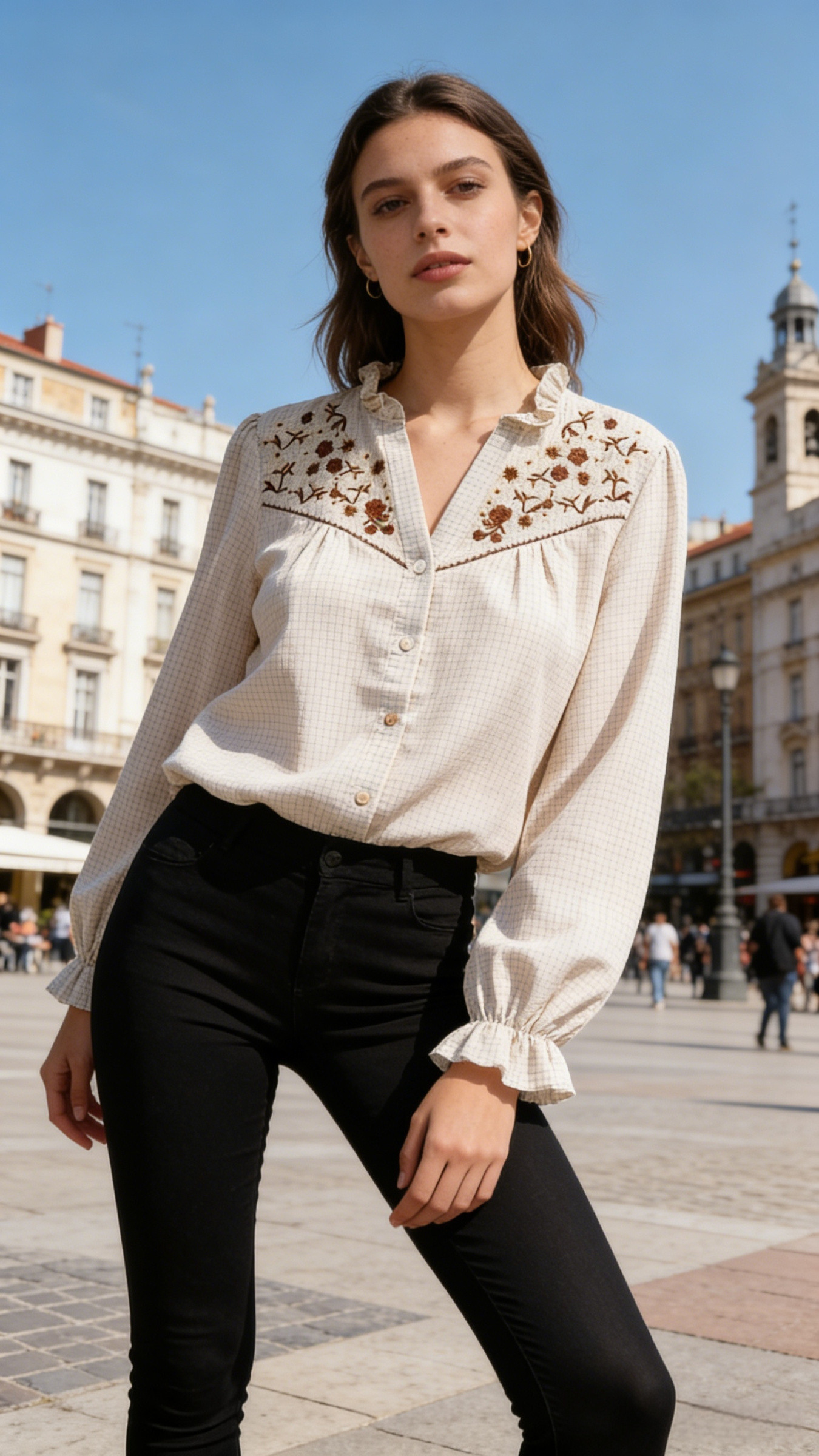 Camisa a cuadros bordada - Image 7