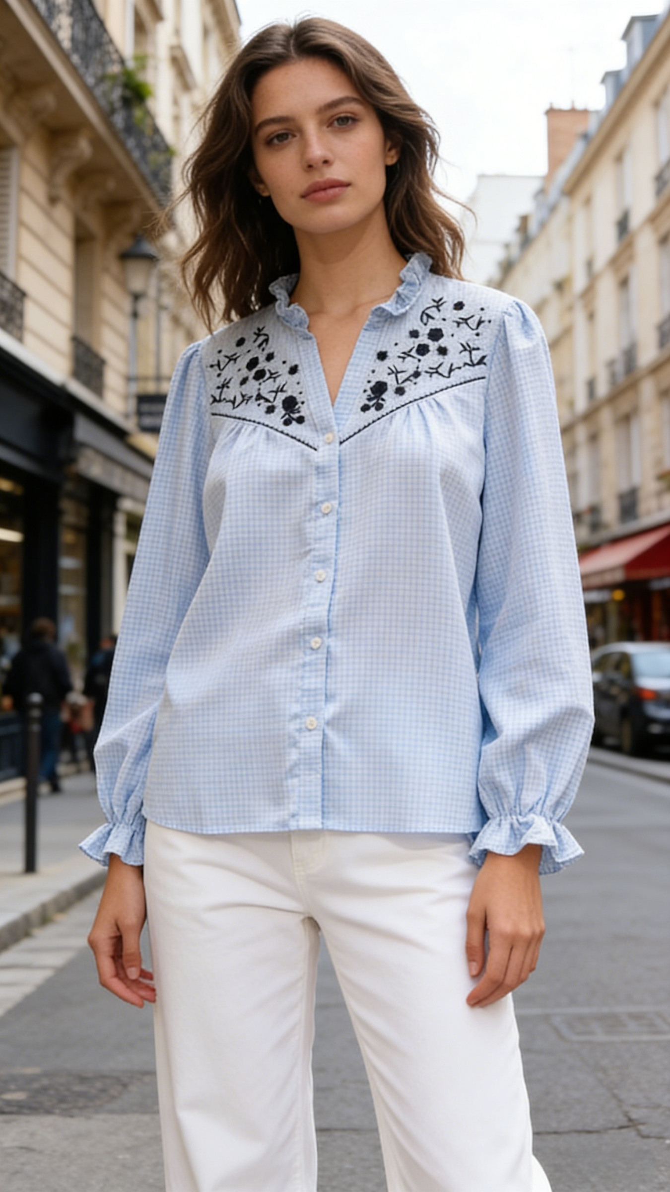 Camisa a cuadros bordada - Image 9