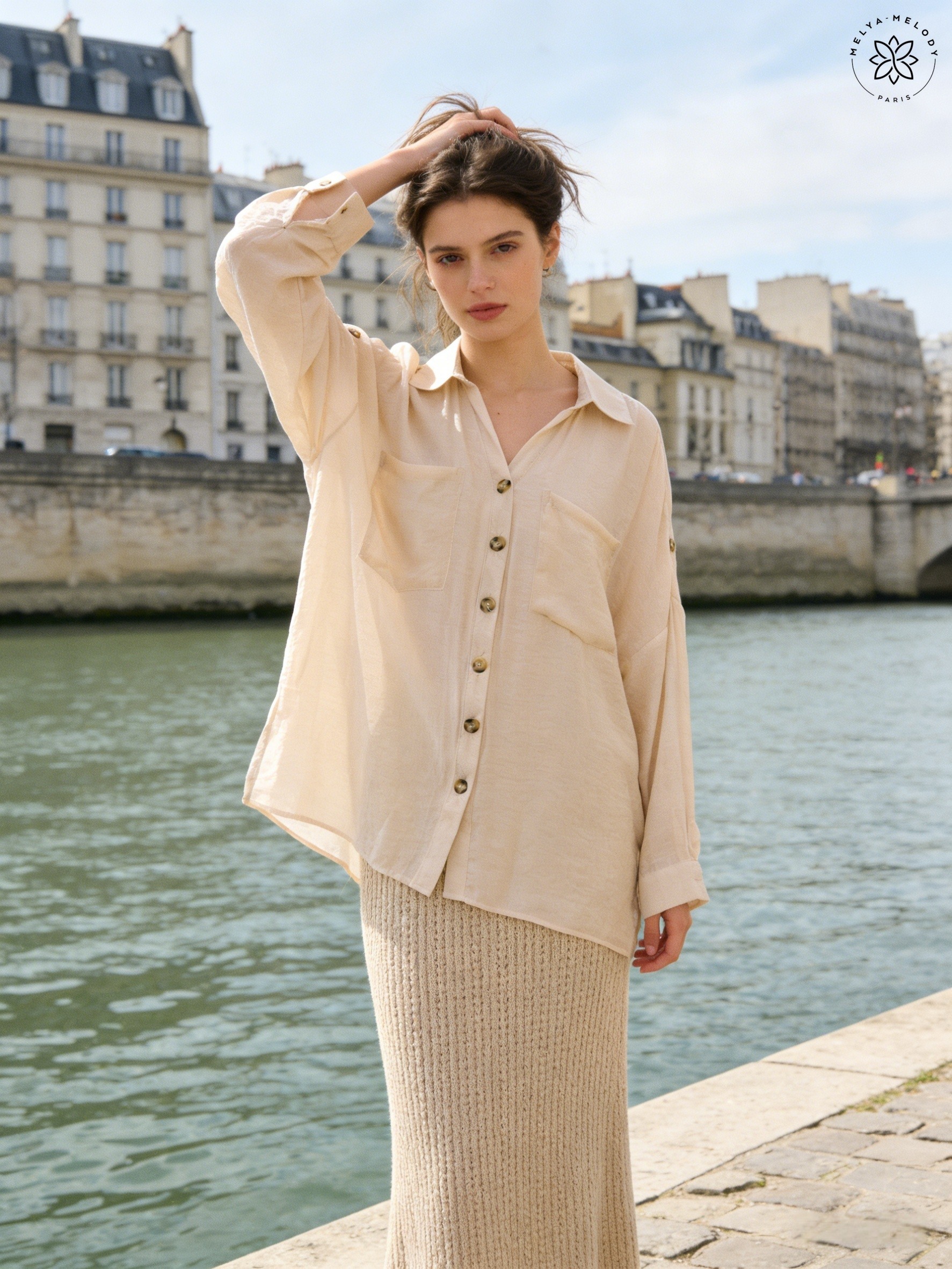 Casual tunic shirt with pockets - Image 9