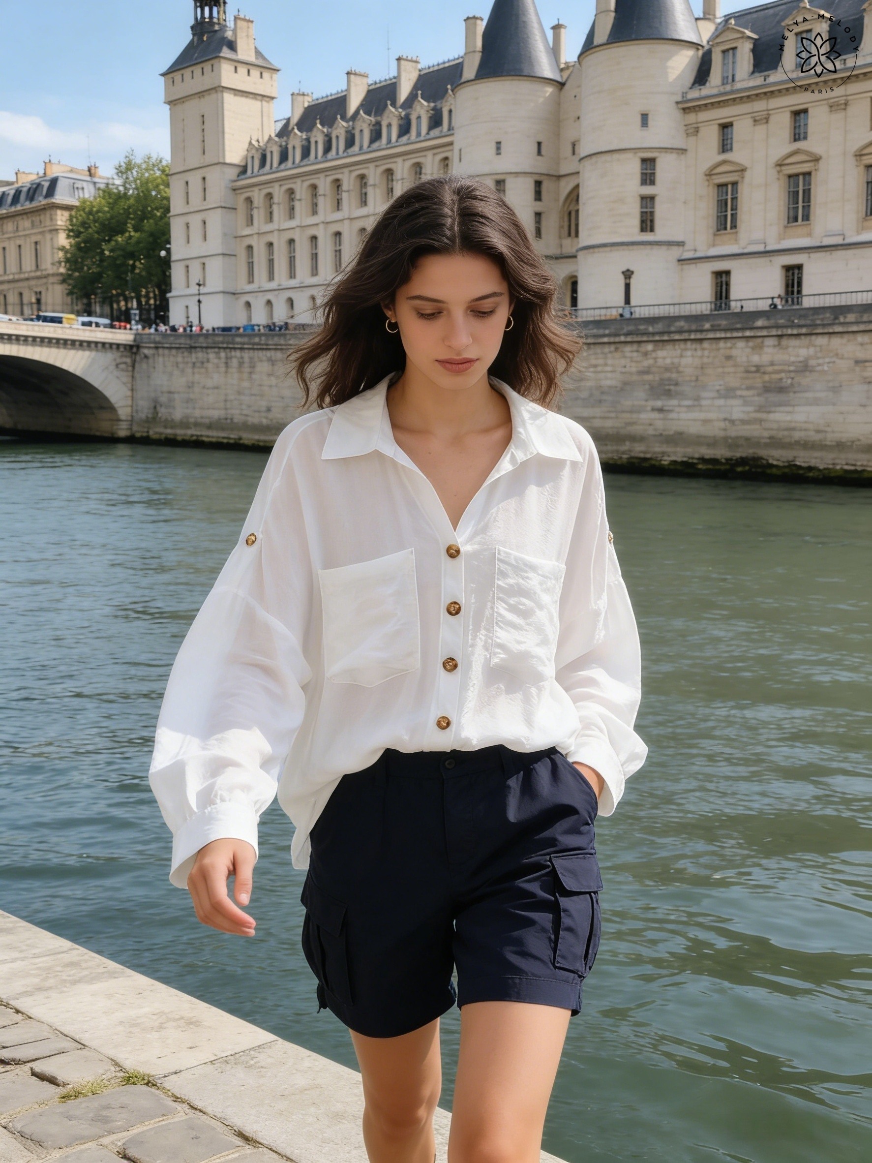 Casual tunic shirt with pockets - Image 3