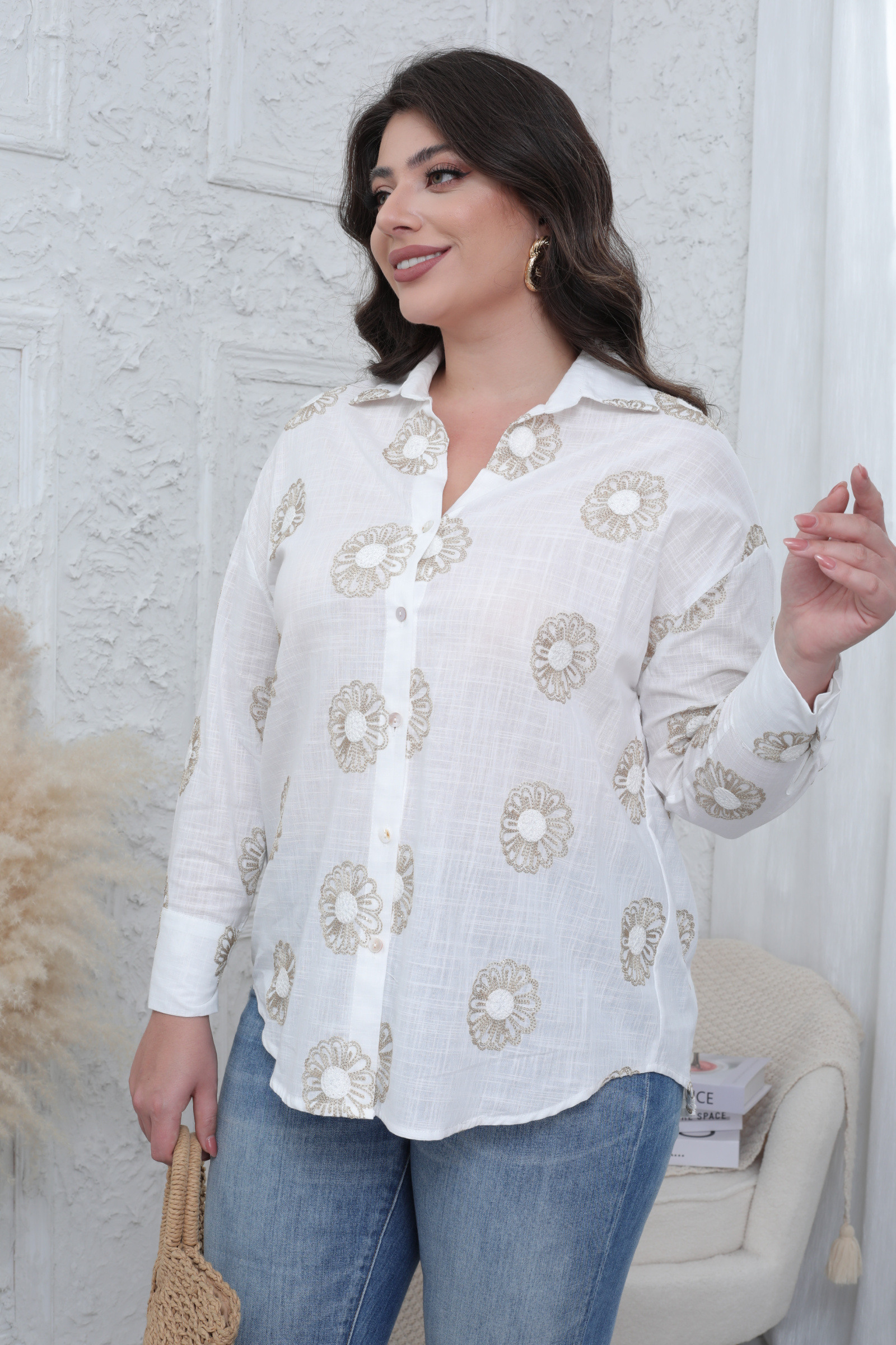 Chemise brodé Grande taille - Image 9