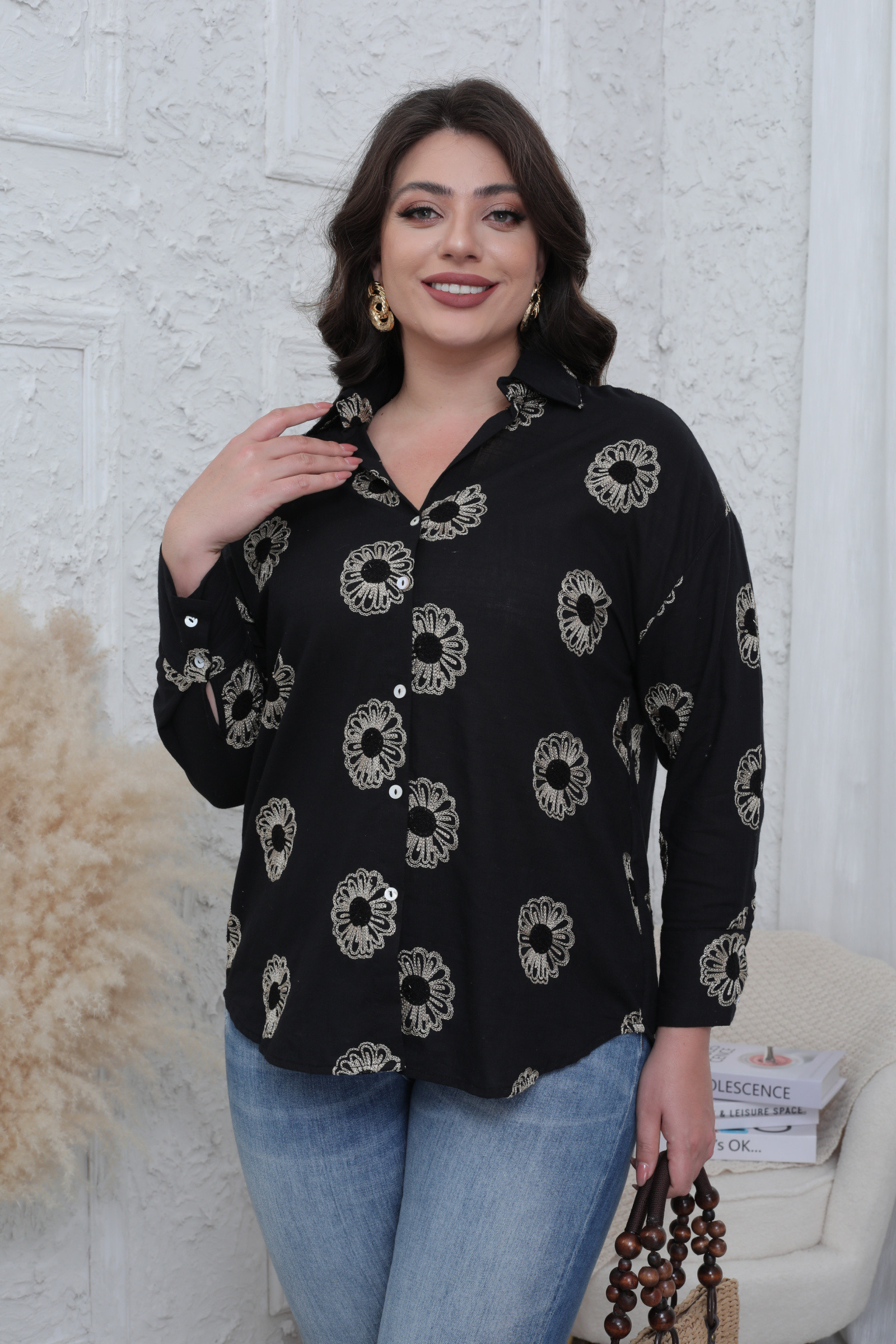 Chemise brodé Grande taille - Image 3